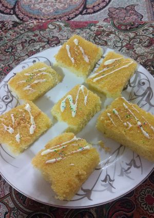 عکسی از دستور کیک بدون شیر و فر و همزن🤗