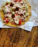 Tostadas de atún con jitomate y pepino