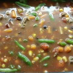 A picture of Vegetable beef soup.