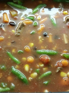 A picture of Vegetable beef soup.