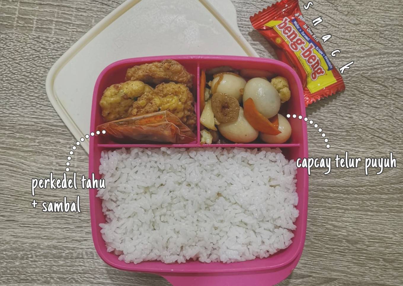 #2 Bekal suami simpel (perkedel tahu kornet+ capcay telur puyuh)