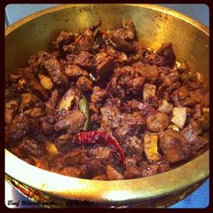 A picture of Beef Ularthiyathu.