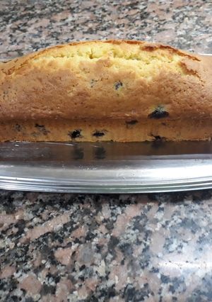 Una foto de Budín de limón con arándanos