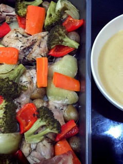 Foto resep Ayam panggang dengan sayuran