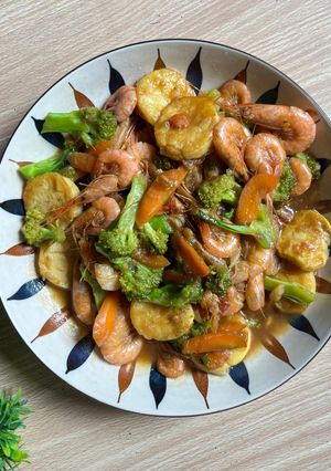 Foto resep Tumis Brokoli Udang Tofu