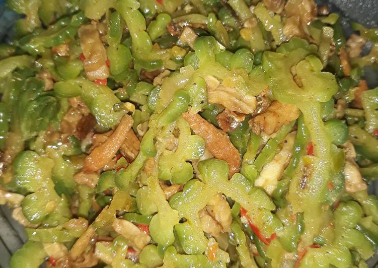 Tumis pare tempe teri (anti pahit)