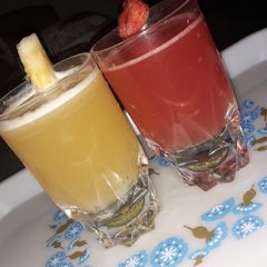 A picture of Natural pineapple and Watermelon juice.