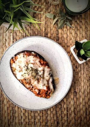 Una foto de Berenjena rellena de atún