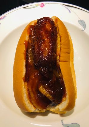 A picture of Bbq Baked Italian Sausages.