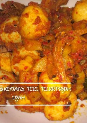 Foto resep Sambal Goreng Kentang, Teri dan Telur Puyuh