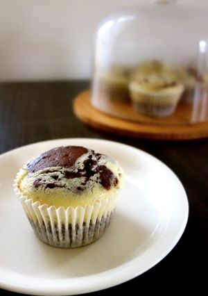 A picture of Chocolate Cheese Muffins.