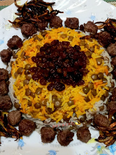 عکسی از دستور عدس پلو با گوشت قلقلی