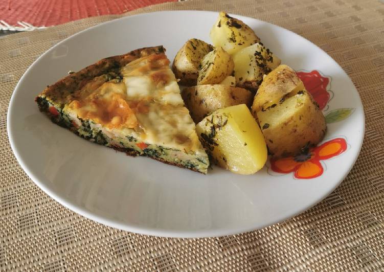 Pastel de Espinacas con papas al horno