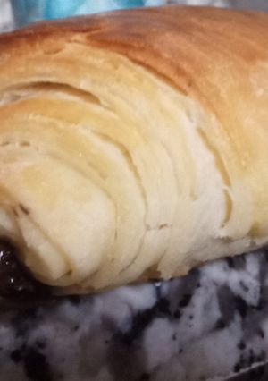 A picture of Croissants perfect way petit pain au chocolat.