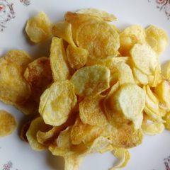 A picture of Homemade potato crisps.