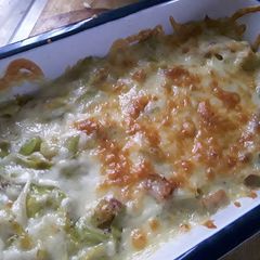 A picture of Sig's Creamy Cheesy Leeks and Bacon.