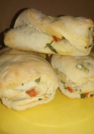 Una foto de Focaccia caprese