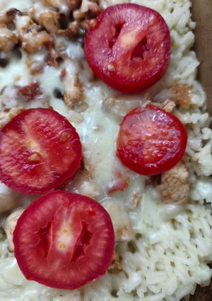 Una foto de Torta de masa de arroz y relleno de pollo (libre de gluten)