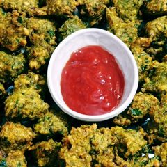 A picture of Crispy Green Moong Dal Pakoda.