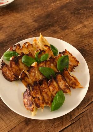 A picture of Chicken and Tomato Gyoza.