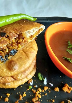 A picture of Yellow lentil (Moong Dal) Kachori.