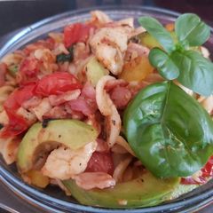A picture of My Halloumi Bacon Pasta for 1.