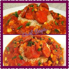 A picture of Seafood and Sausage Succotash.
