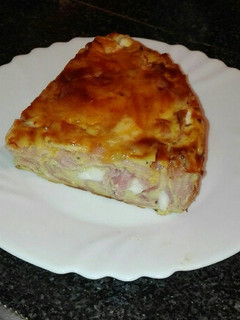 Una foto de Pastel de queso jamón York y beicon Olla GM g
