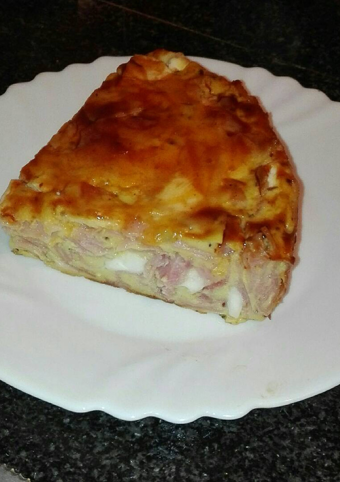 Una foto de Pastel de queso jamón York y beicon Olla GM g
