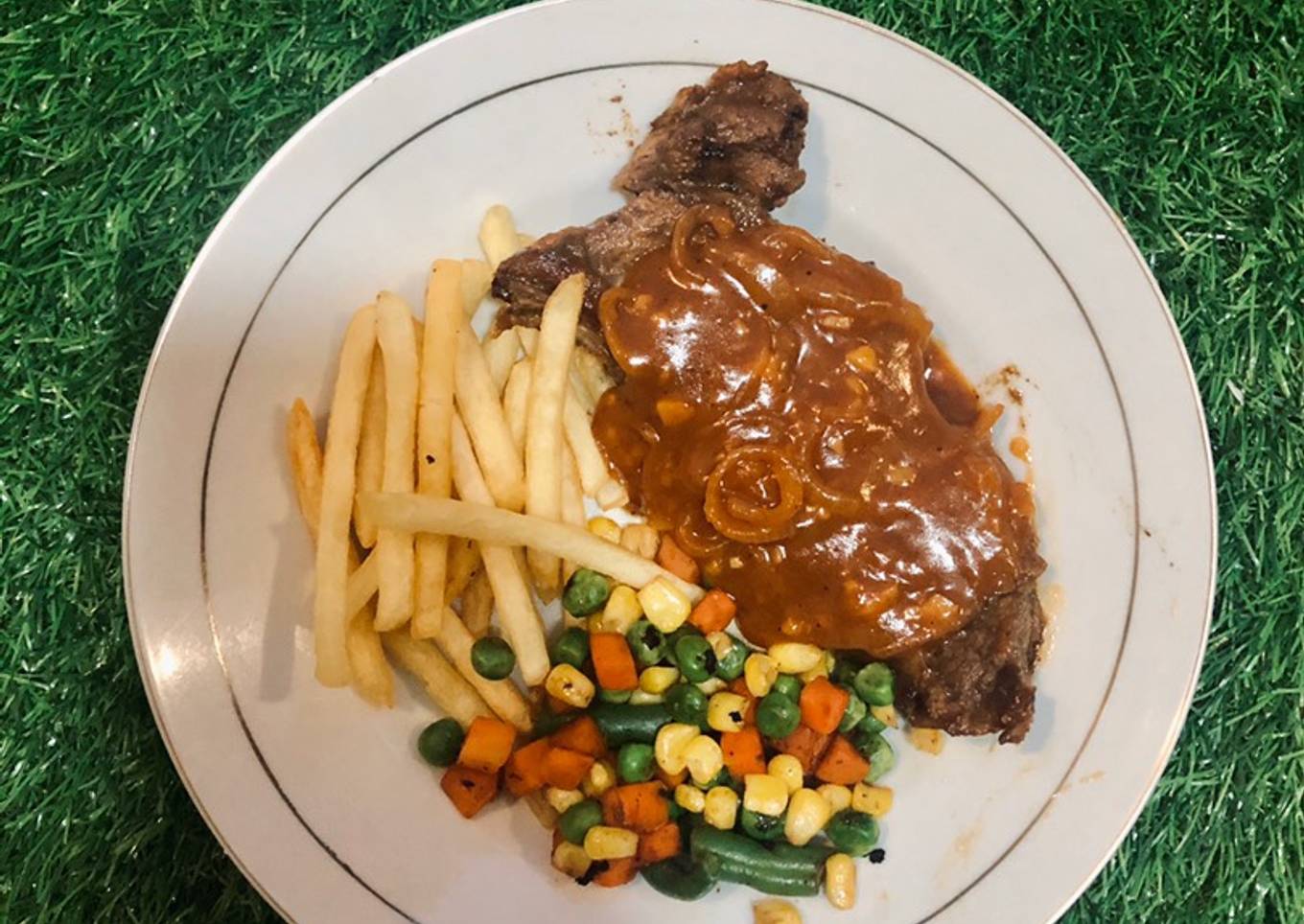 Sirloin Steak with bbq sauce