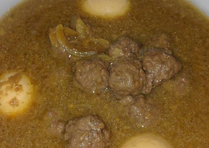 Semur bola2 daging giling telor