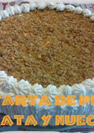 Foto principal de Tarta de piña, nata y nueces