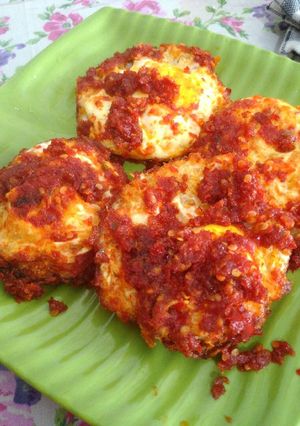 Foto resep Telur mata sapi sambal pedas