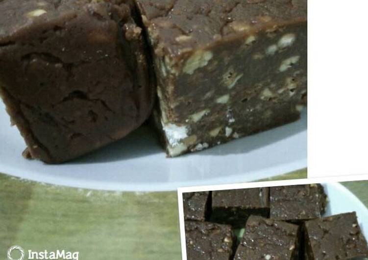 Brownies coklat (tanpa oven, tanpa mixer, tanpa dikukus)