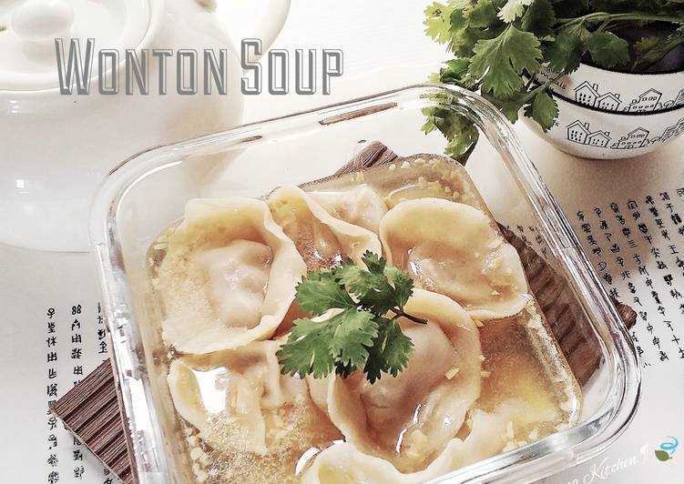 Langkah Mudah untuk Menyiapkan Soup Pangsit Udang Ayam🦐🐣(Wonton soup) yang Menggugah Selera