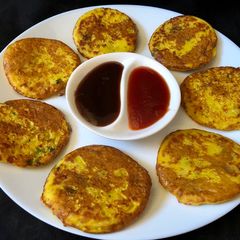 Mini pancakes from leftover rice A picture of Mini pancakes from leftover rice.