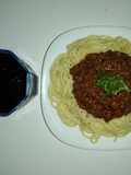 Pasta con salsa de carne