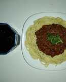 Pasta con salsa de carne