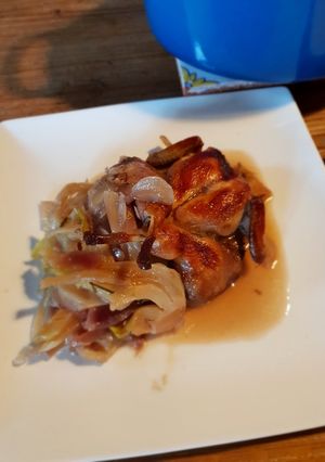 Une photo de Cailles en cocotte au fenouil confit