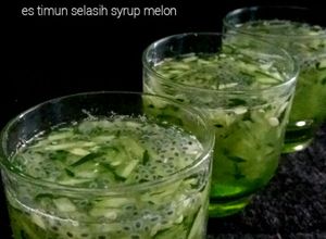 Foto resep Es Timun Selasih Syrup Melon