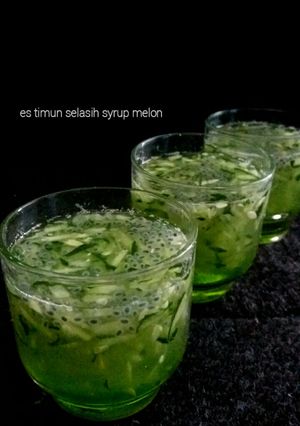 Foto resep Es Timun Selasih Syrup Melon