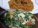 Jollof rice and salad