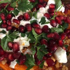 A picture of Roasted vegetables: the rose harissa mix.