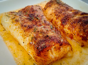 A picture of Spiced Cod Fillets in Lemon Butter.