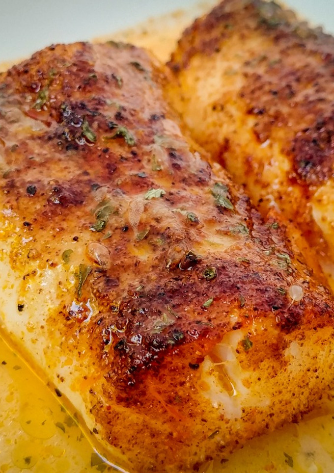A picture of Spiced Cod Fillets in Lemon Butter.