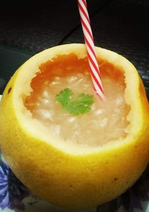 A picture of Grape fruit pulpy💛🍈🍸.