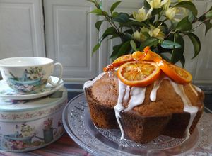 Una foto de Torta glaseada con naranjas sanguinas