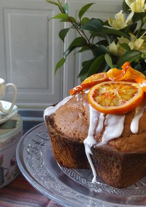 Una foto de Torta glaseada con naranjas sanguinas