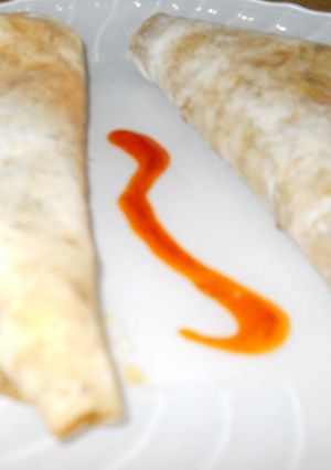 Una foto de Wraps de pollo y verduras