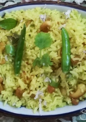 A picture of Raw Mango Rice/ Mamidi Kaya Pulihora.